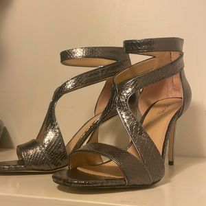 Michael kors strappy silver heels